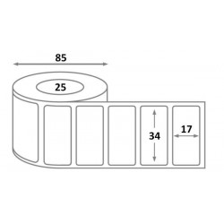 24 rouleaux etiquette thermique 34 x 17 mm, mandrin 25 mm,  thermique TOP - Pharmacie - dimensions