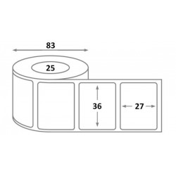 Etiquette Brady 36 x 27 mm - thermique - dimensions